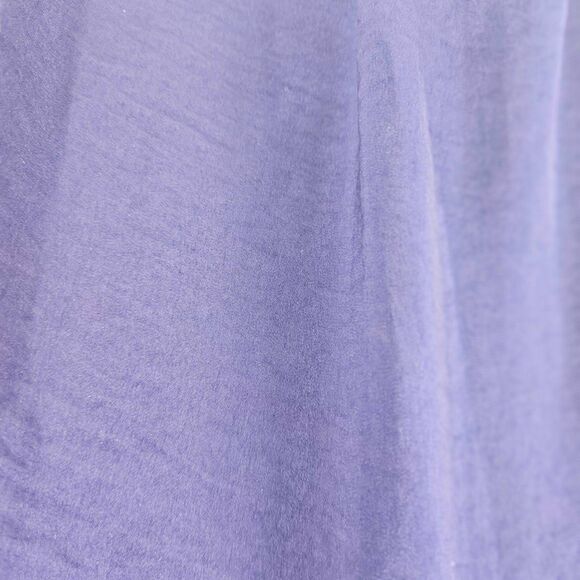 Ann Talyor Blue Chiffon Wrap Crossover Large Tank Satin Crinkle Loose Fit V Neck - Picture 4 of 9